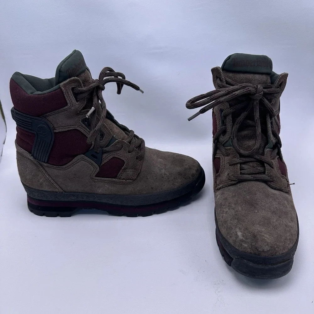 Timberland 95316 Men's 7M Brown Leather Hiking Boots‎ Trail Vintage High Top